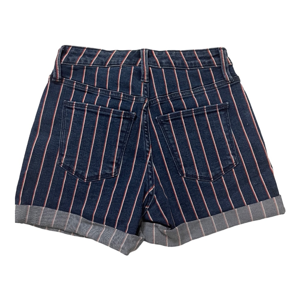 Universal Tread High Rise Red white and blue striped shorts women's size 00/24 - Picture 3 of 10